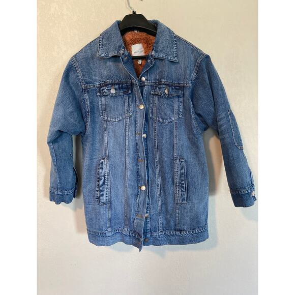 AVEC LES FILLES Women’s M Denim Jacket w/removable pink faux fur - Picture 4 of 11